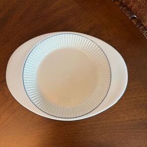 DANSK Bistro Augratin Bowl with Blue Stripes